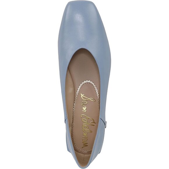 Sam Edelman Women Billow Blue Leather Pull-On Rounded Toe Ballet Flat Shoes - Picture 5 of 6